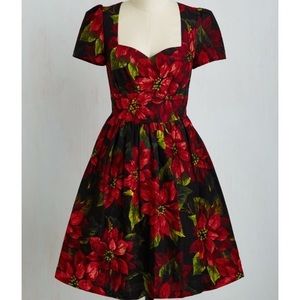 ModCloth Christmas Poinsettia Dress